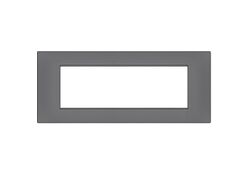 Placca 7 posti grigio Soft Touch compatibile Vimar Plana