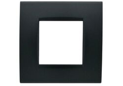 Placca 2 posti nera Soft Touch compatibile Living International
