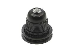 Portalampade E27 in bachelite con 2 anelli nero