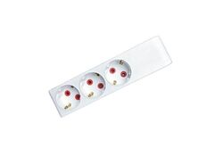 Multipresa Schuko senza cavo 3 posti bianca