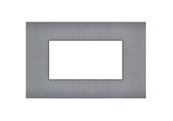 Placca 4 posti grigio compatibile Vimar Arké