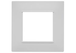 Placca 2 posti bianca Soft Touch compatibile Vimar Plana