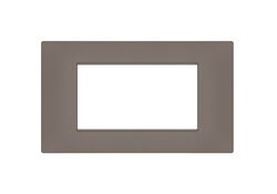 Placca 4 posti tortora Soft Touch compatibile Vimar Plana