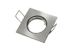 Supporto quadrato per faretto GU10 da incasso 80x80 argento satinato