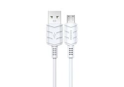 Cavo per ricarica e sincronizzazione microUSB 2m 2.4A bianco KSC-716