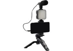 Kit video making per telefoni con microfono e treppiedi con luce