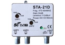 Amplificatore da palo 2 ingressi UHF - 1 uscita STA-21D