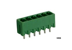 Connettore maschio, 6 Poli, 3.81mm Passo, 8A, 1.31mm², Dritto