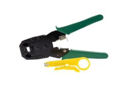 Pinza crimpatrice per connettori RH45/RJ12/RJ11 con spellafili