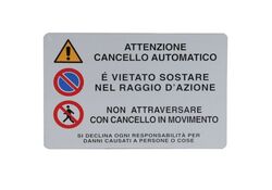 Cartello segnaletico per cancello automatico 30x20cm