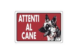 Cartello segnaletico attenti al cane 30x20cm