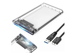 Box per disco esterno 2.5" USB 3.0 in plastica trasparente