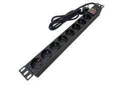 Multipresa 8 posti Schuko per armadio rack 19" con interruttore luminoso
