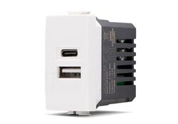 Doppia presa USB USB A - USB tipo C 5V 2.4A compatibile Matix