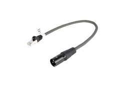 Cavo DMX Digitale  XLR 3p (M) - RJ45 30cm Grigio Scuro