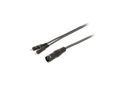 Cavo Stereo XLR 3p (M) - 2x RCA Maschio 5m Grigio Scuro