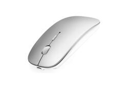 Mouse wireless grigio con batteria ricaricabile incorporata