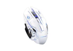 Mouse da gaming LED wireless con batteria ricaricabile incorporata bianco FV-W502