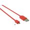 Cavo USB 2.0 USB A Maschio - Micro B Maschio Piatto 1m Rosso