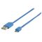 Cavo USB 2.0 USB A Maschio - Micro B Maschio Piatto 1.00 m Blu