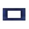 Placca in tecnopolimero 4 posti color blu compatibile Vimar Plana