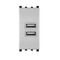 Alimentatore doppia presa USB 90-265V output 5V 2A grigio compatibile Vimar Plana